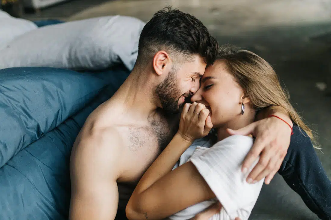 Couple on bed